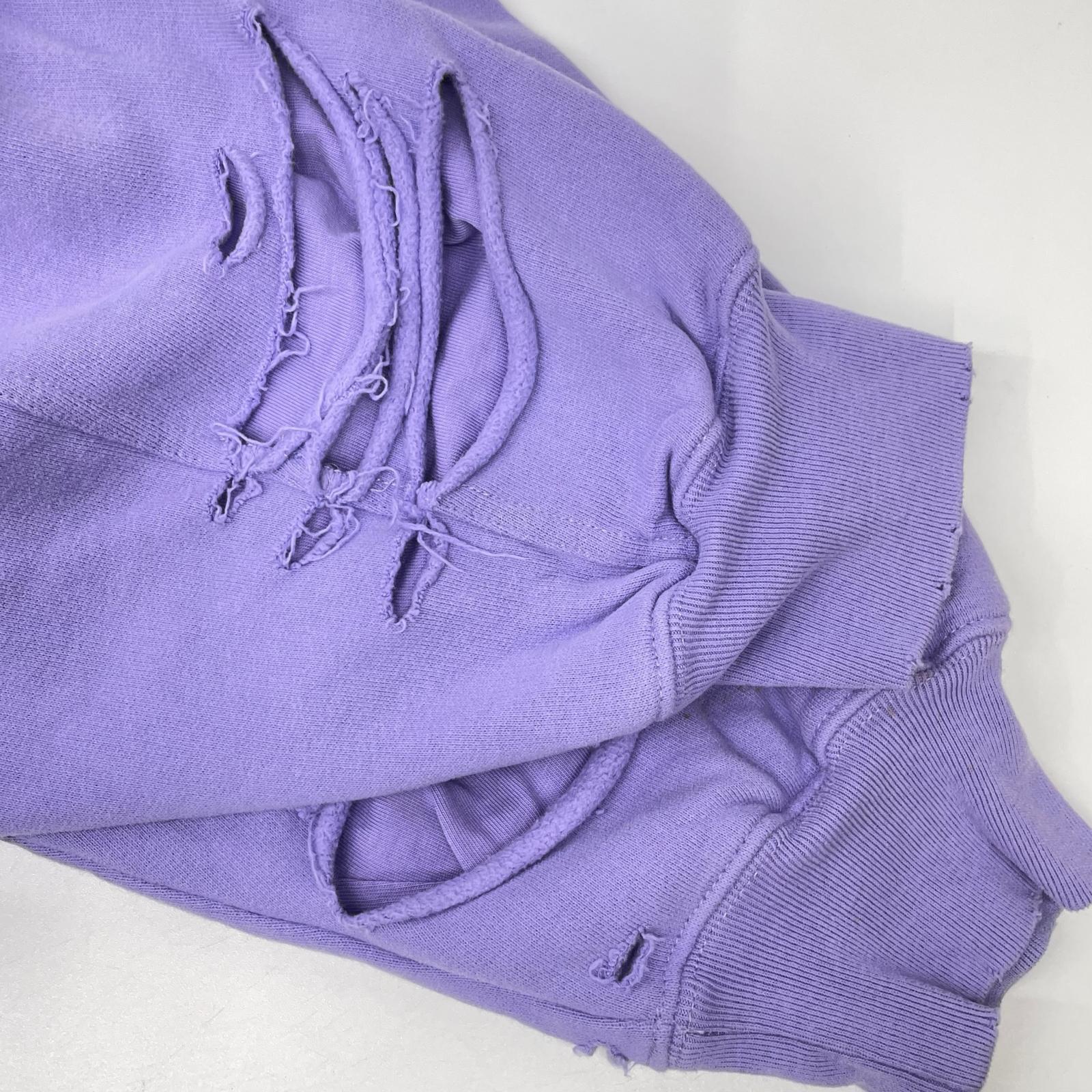 BALENCIAGA バレンシアガ 21年 659403 パープル DESTROYED HOODIE パーカー トップス