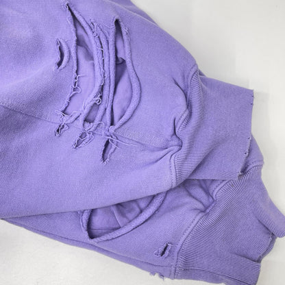 BALENCIAGA バレンシアガ 21年 659403 パープル DESTROYED HOODIE パーカー トップス