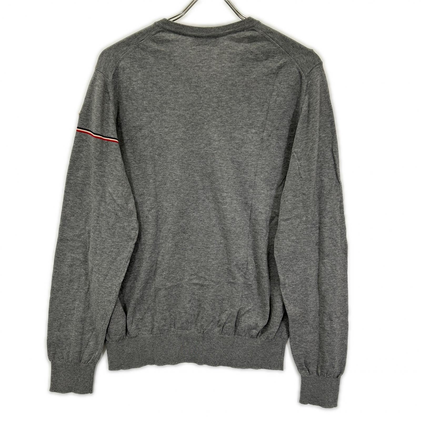 MONCLER モンクレール グレー コットン Vネック セーター トップス