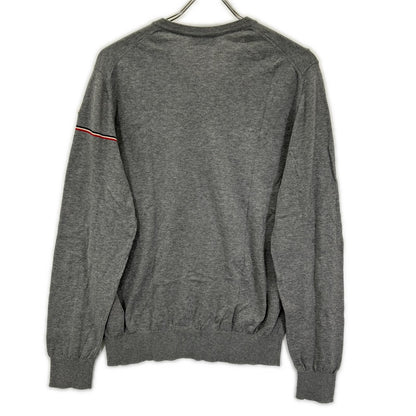 MONCLER モンクレール グレー コットン Vネック セーター トップス