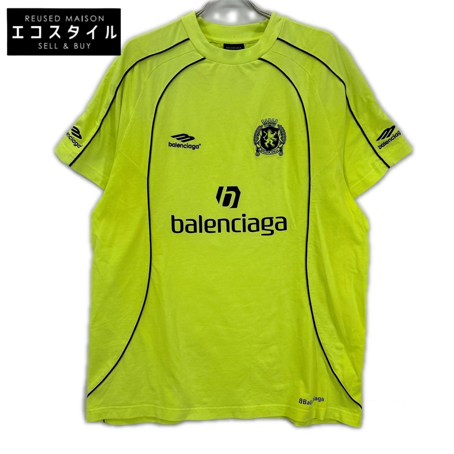 BALENCIAGA バレンシアガ 23年 777705 イエロー PARIS SOCCER Tシャツ トップス