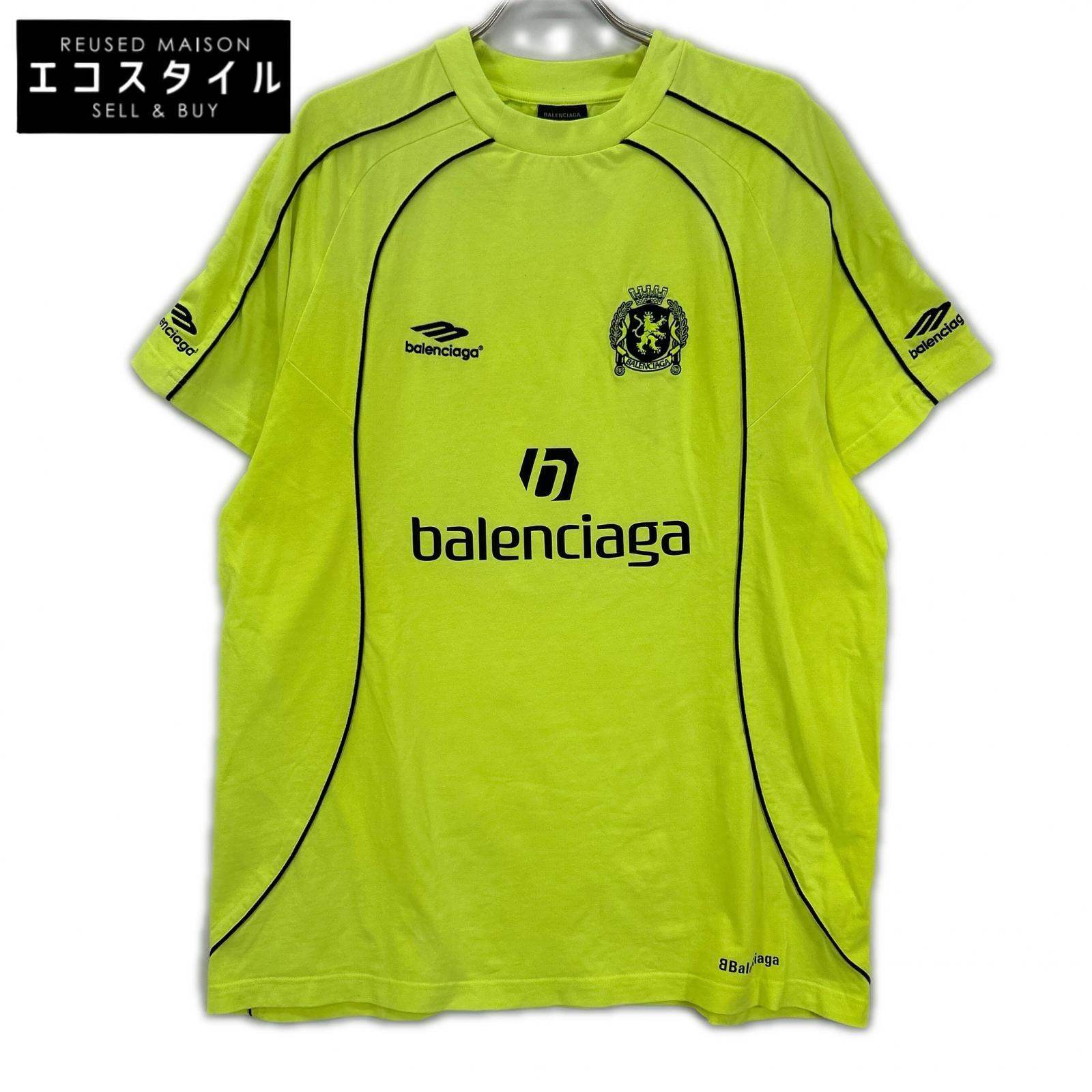 BALENCIAGA バレンシアガ 23年 777705 イエロー PARIS SOCCER Tシャツ トップス