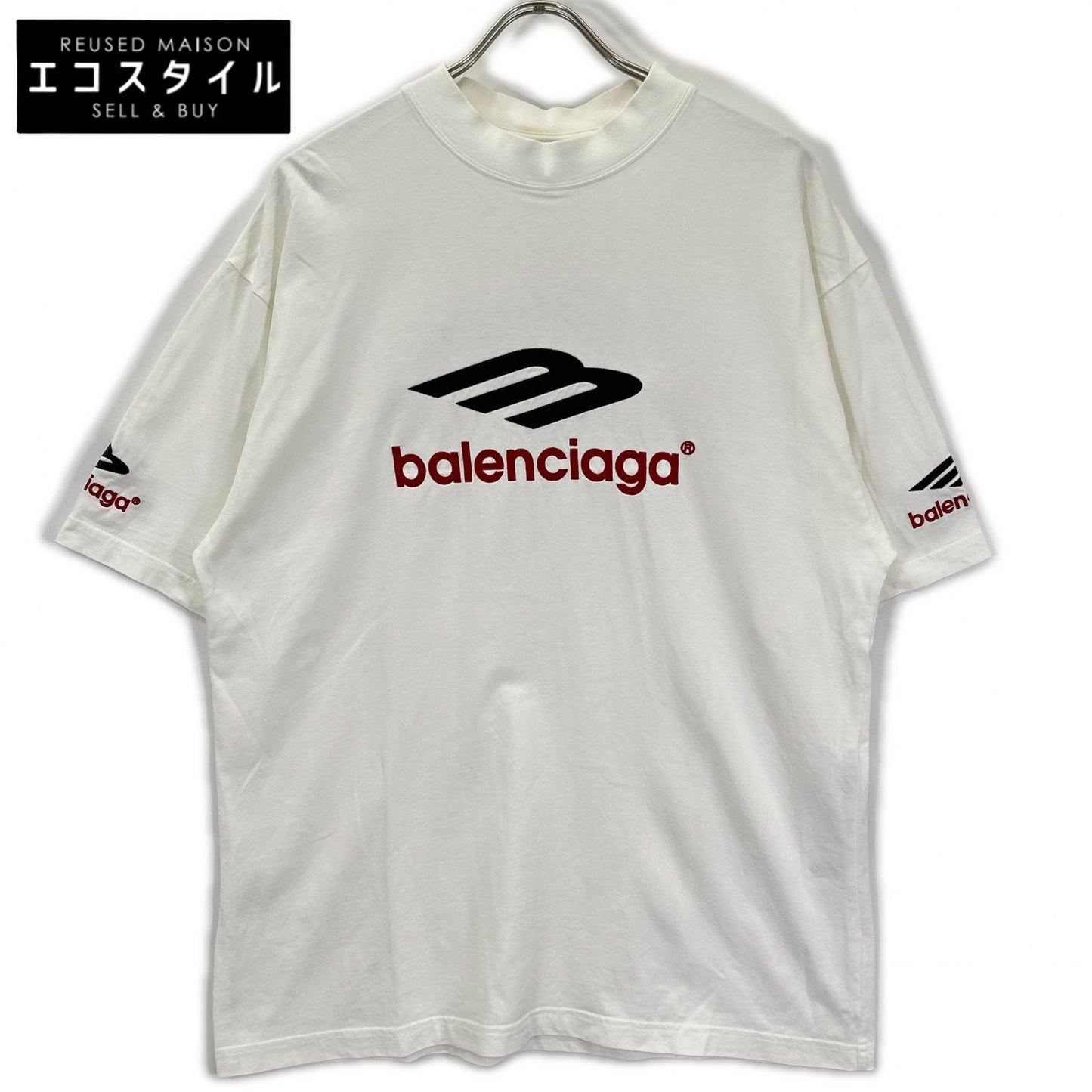 BALENCIAGA バレンシアガ 23年 764235 ホワイト 3B Sports icon Tシャツ トップス