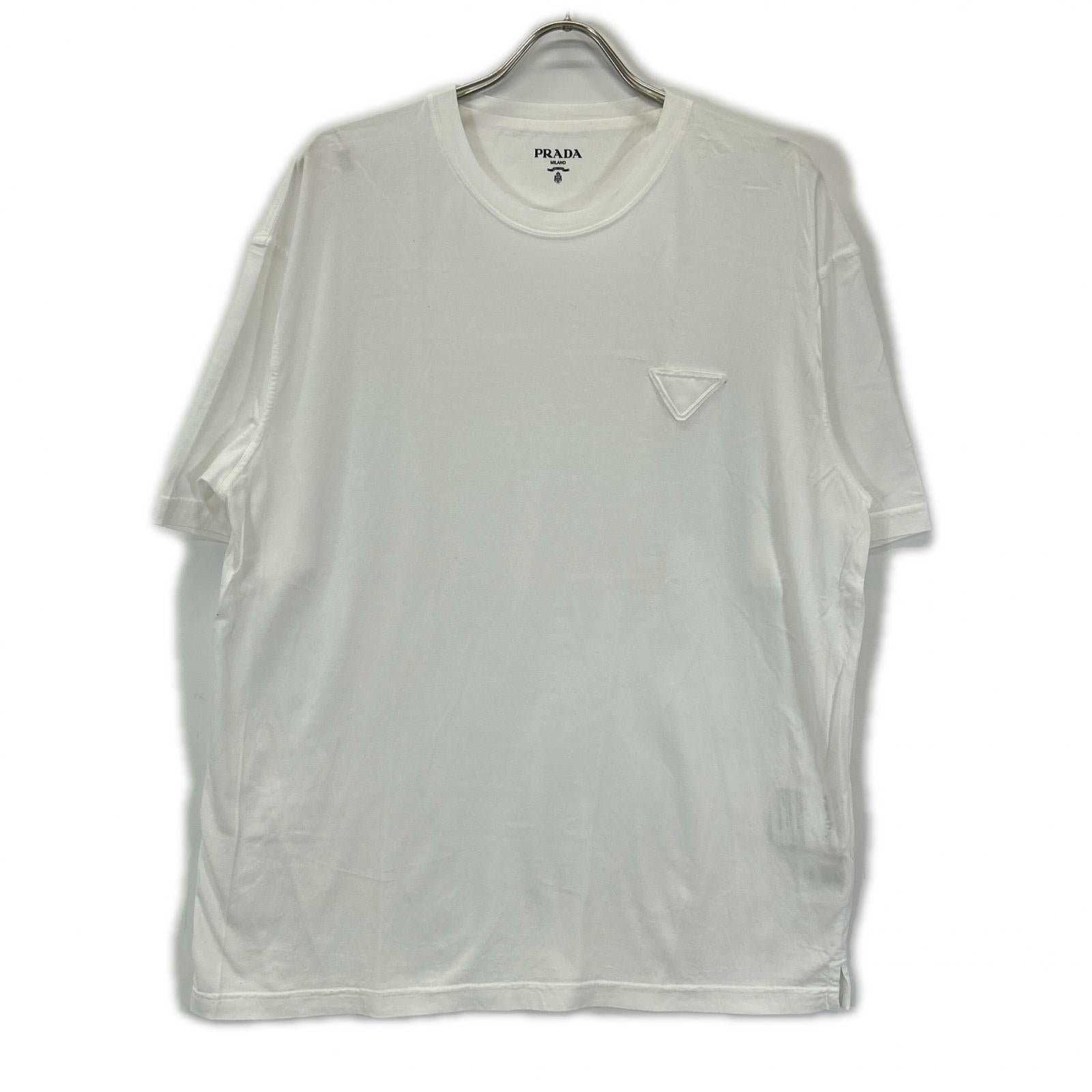 PRADA プラダ 22年 UJN852 ホワイト コットン Tシャツ トップス