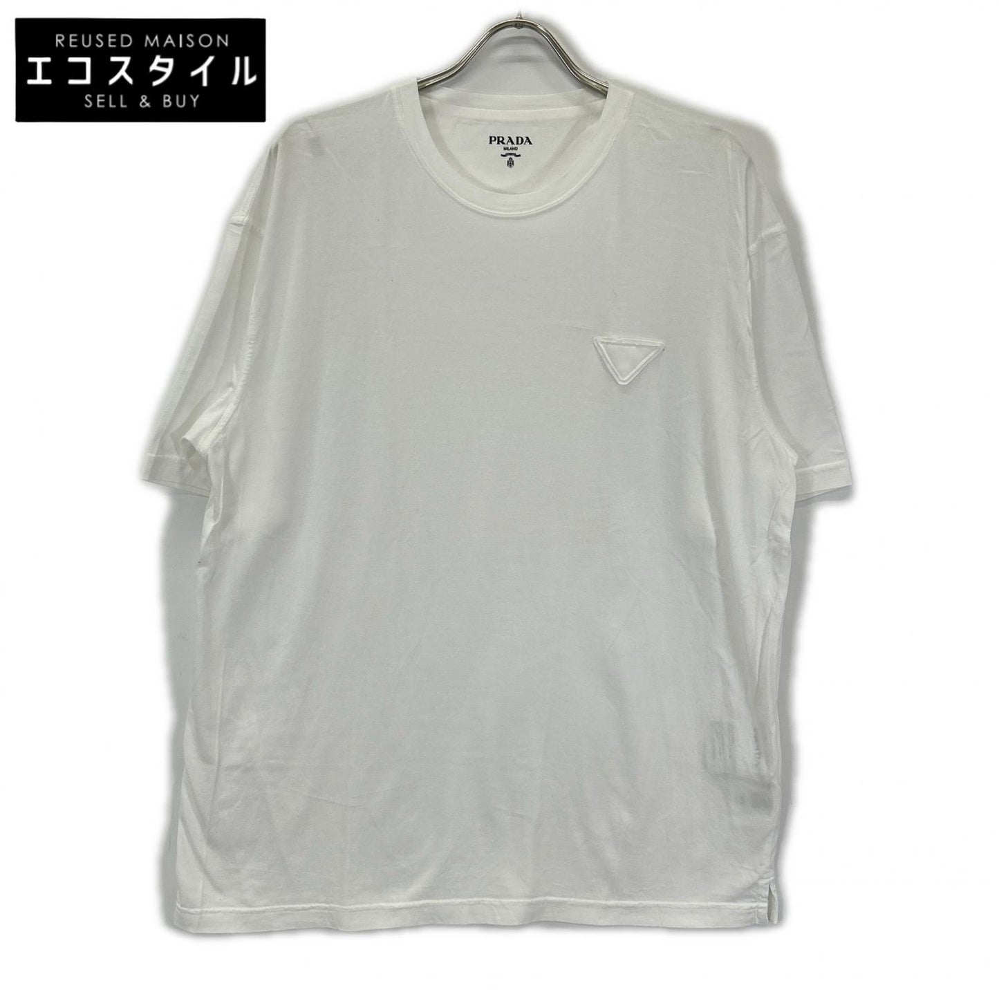 PRADA プラダ 22年 UJN852 ホワイト コットン Tシャツ トップス