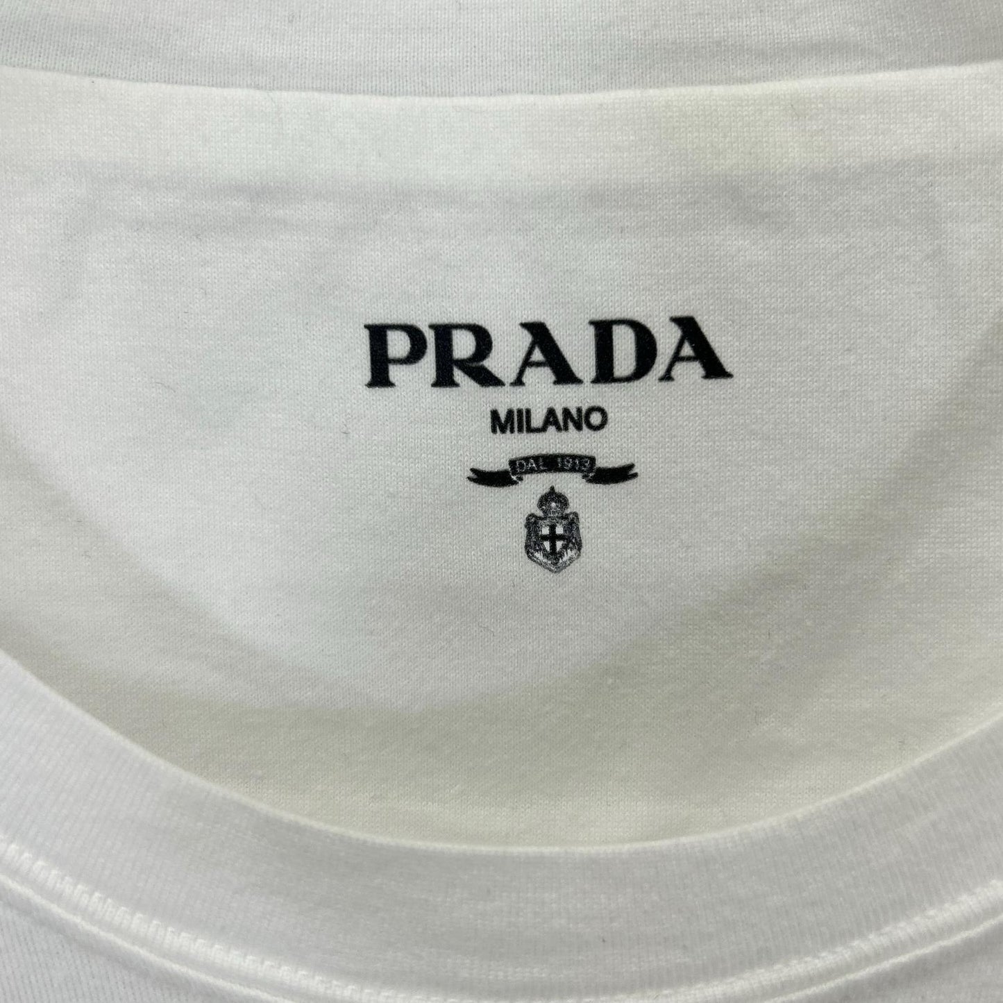 PRADA プラダ 22年 UJN852 ホワイト コットン Tシャツ トップス