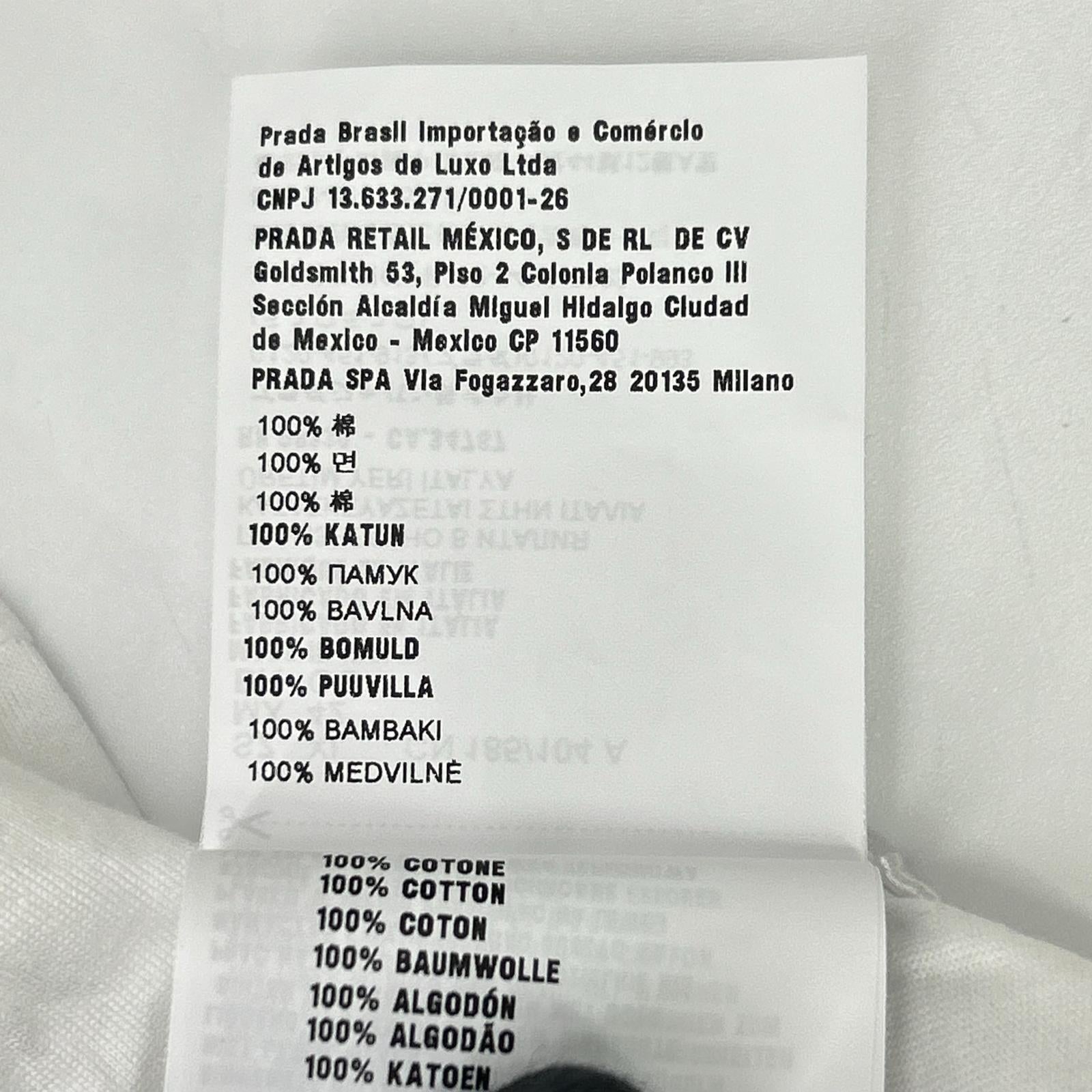 PRADA プラダ 22年 UJN852 ホワイト コットン Tシャツ トップス