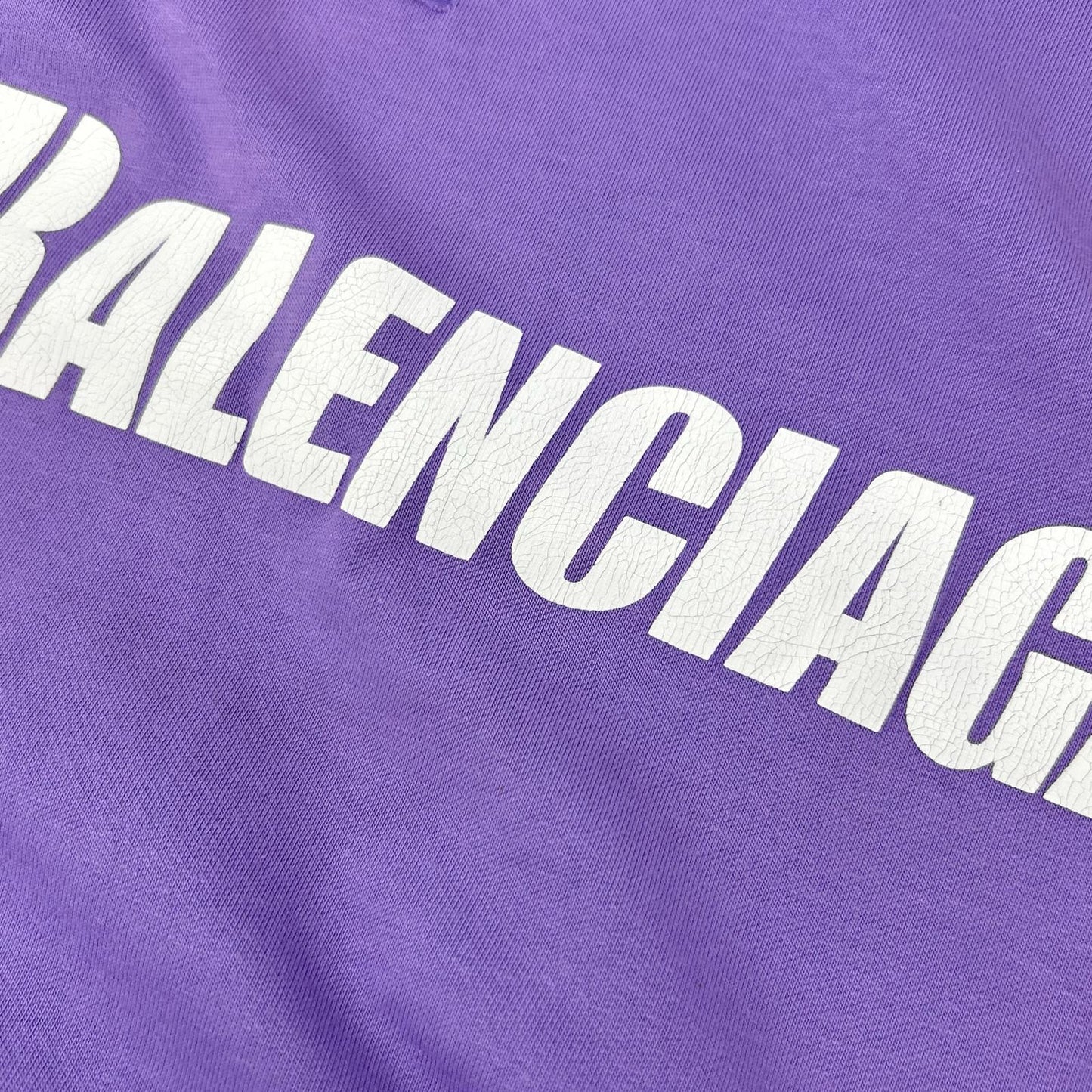 BALENCIAGA バレンシアガ 21年 651795 パープル デストロイ加工 Tシャツ トップス