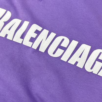 BALENCIAGA バレンシアガ 21年 651795 パープル デストロイ加工 Tシャツ トップス