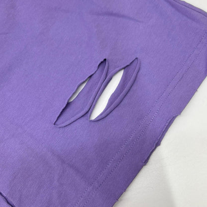 BALENCIAGA バレンシアガ 21年 651795 パープル デストロイ加工 Tシャツ トップス
