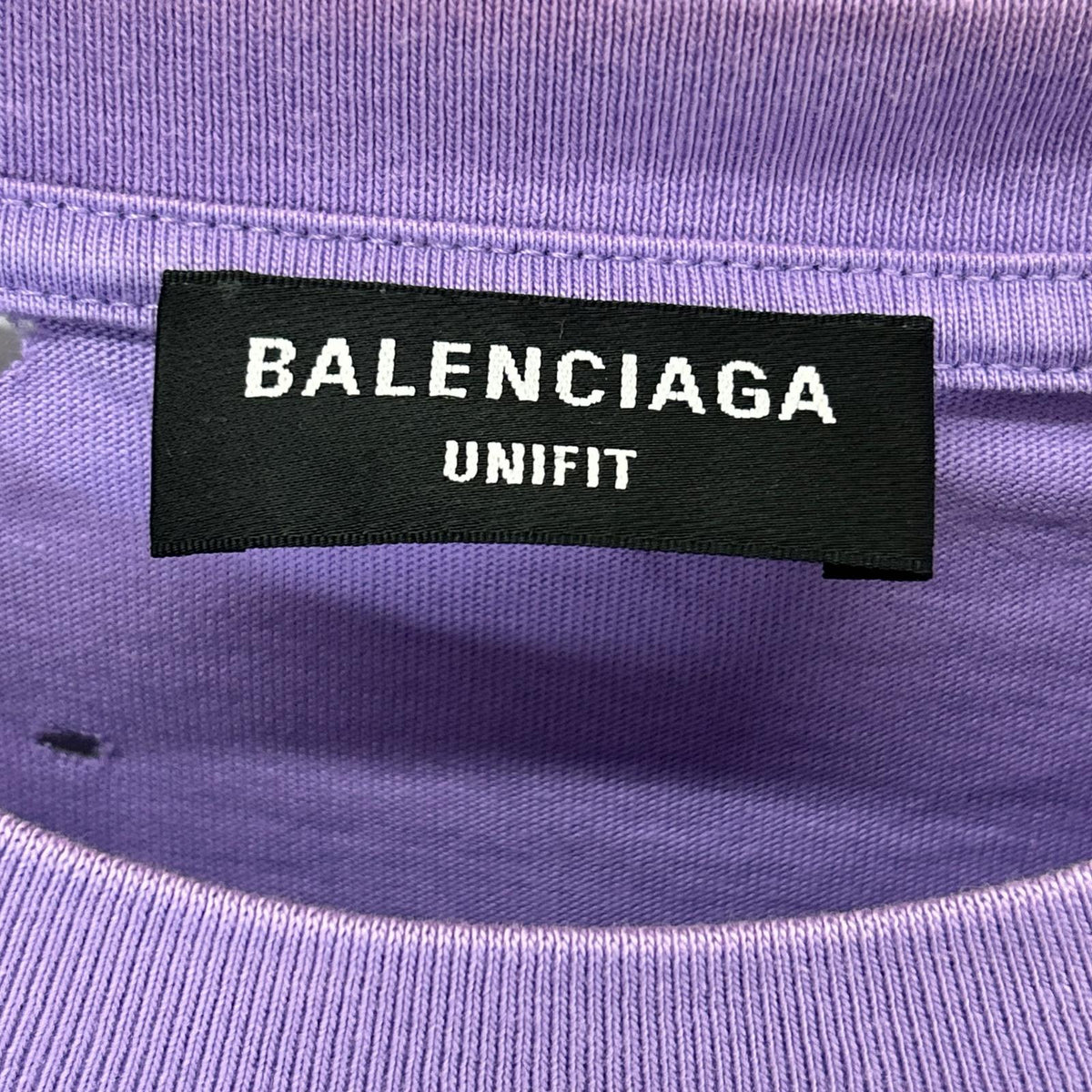 BALENCIAGA バレンシアガ 21年 651795 パープル デストロイ加工 Tシャツ トップス