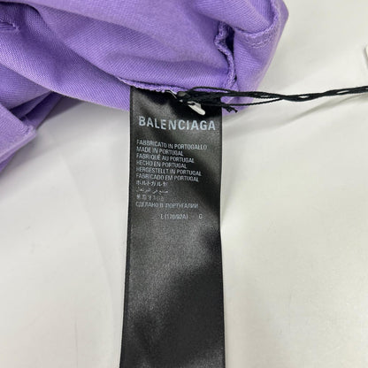 BALENCIAGA バレンシアガ 21年 651795 パープル デストロイ加工 Tシャツ トップス