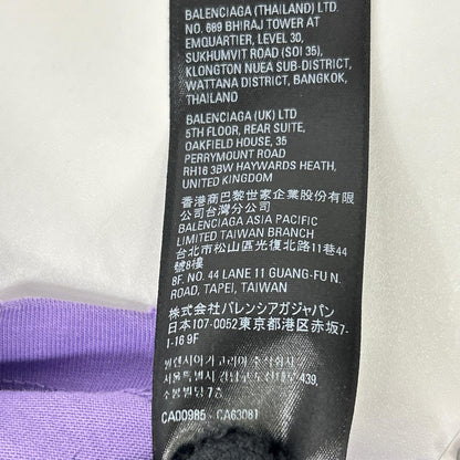 BALENCIAGA バレンシアガ 21年 651795 パープル デストロイ加工 Tシャツ トップス