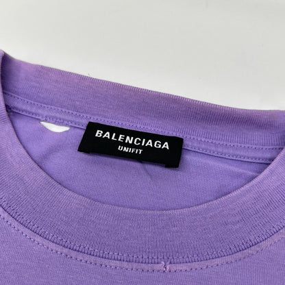 BALENCIAGA バレンシアガ 21年 651795 パープル デストロイ加工 Tシャツ トップス