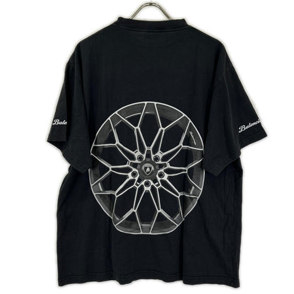 BALENCIAGA バレンシアガ 25年 831305 ブラック Lamborghini ロゴプリント Tシャツ トップス