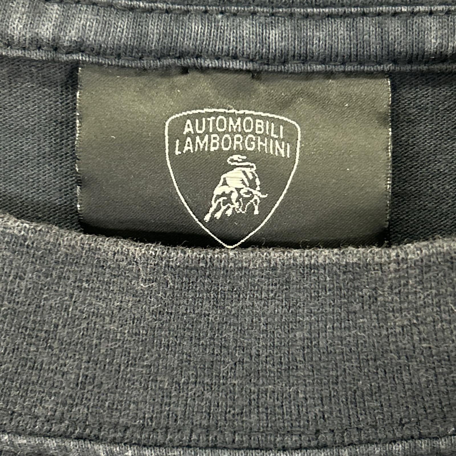 BALENCIAGA バレンシアガ 25年 831305 ブラック Lamborghini ロゴプリント Tシャツ トップス