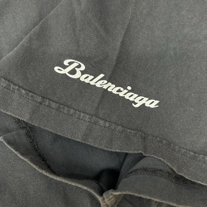 BALENCIAGA バレンシアガ 25年 831305 ブラック Lamborghini ロゴプリント Tシャツ トップス