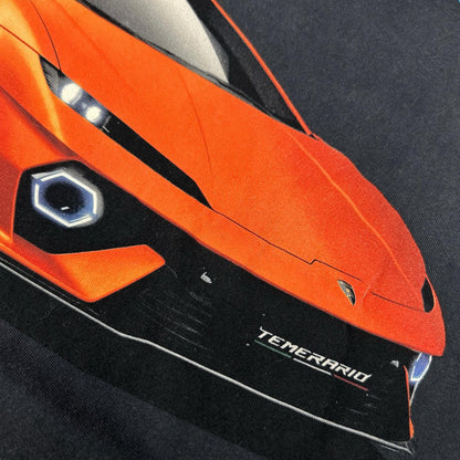 BALENCIAGA バレンシアガ 25年 831305 ブラック Lamborghini ロゴプリント Tシャツ トップス