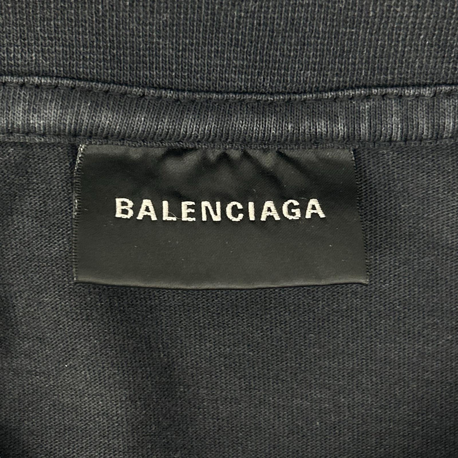 BALENCIAGA バレンシアガ 25年 764235 マスキングテープ デストロイ加工 Tシャツ トップス