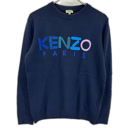 KENZO ケンゾー F765PU2313LD ネイビー ウール ロゴ セーター トップス