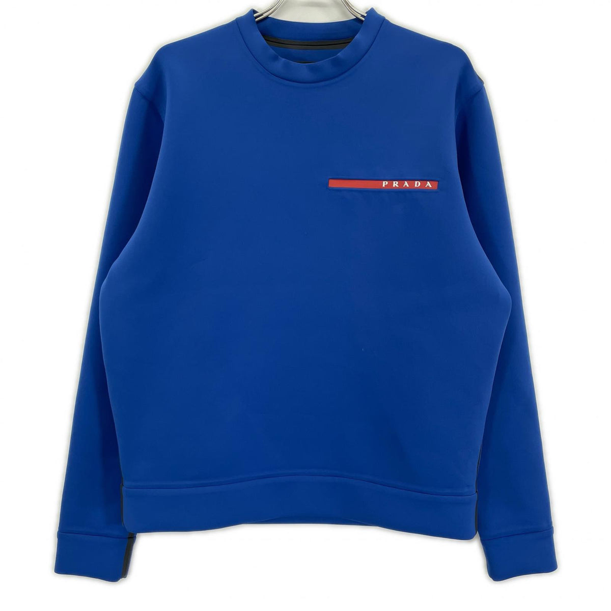 PRADA SPORT プラダスポーツ 20年 SJN261 ブルー テクニカルファブリック ツートーン ロゴ ニット スウェットシャツ トップス