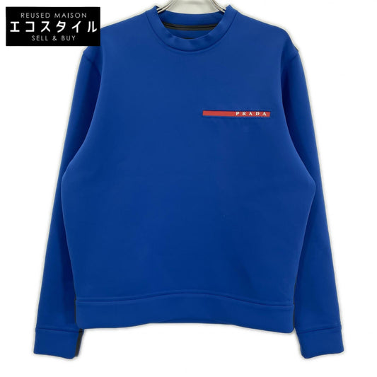 PRADA SPORT プラダスポーツ 20年 SJN261 ブルー テクニカルファブリック ツートーン ロゴ ニット スウェットシャツ トップス