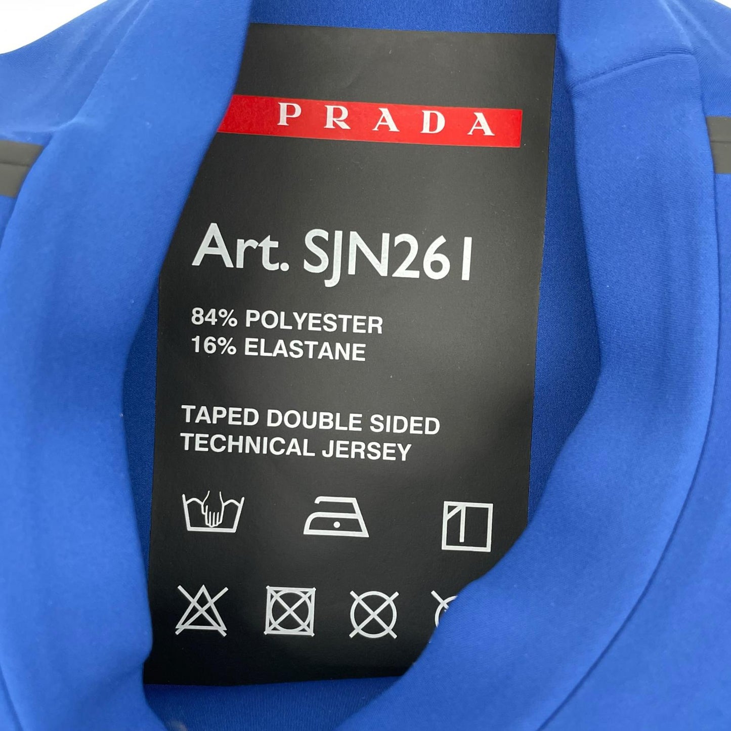 PRADA SPORT プラダスポーツ 20年 SJN261 ブルー テクニカルファブリック ツートーン ロゴ ニット スウェットシャツ トップス