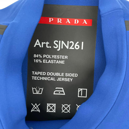 PRADA SPORT プラダスポーツ 20年 SJN261 ブルー テクニカルファブリック ツートーン ロゴ ニット スウェットシャツ トップス