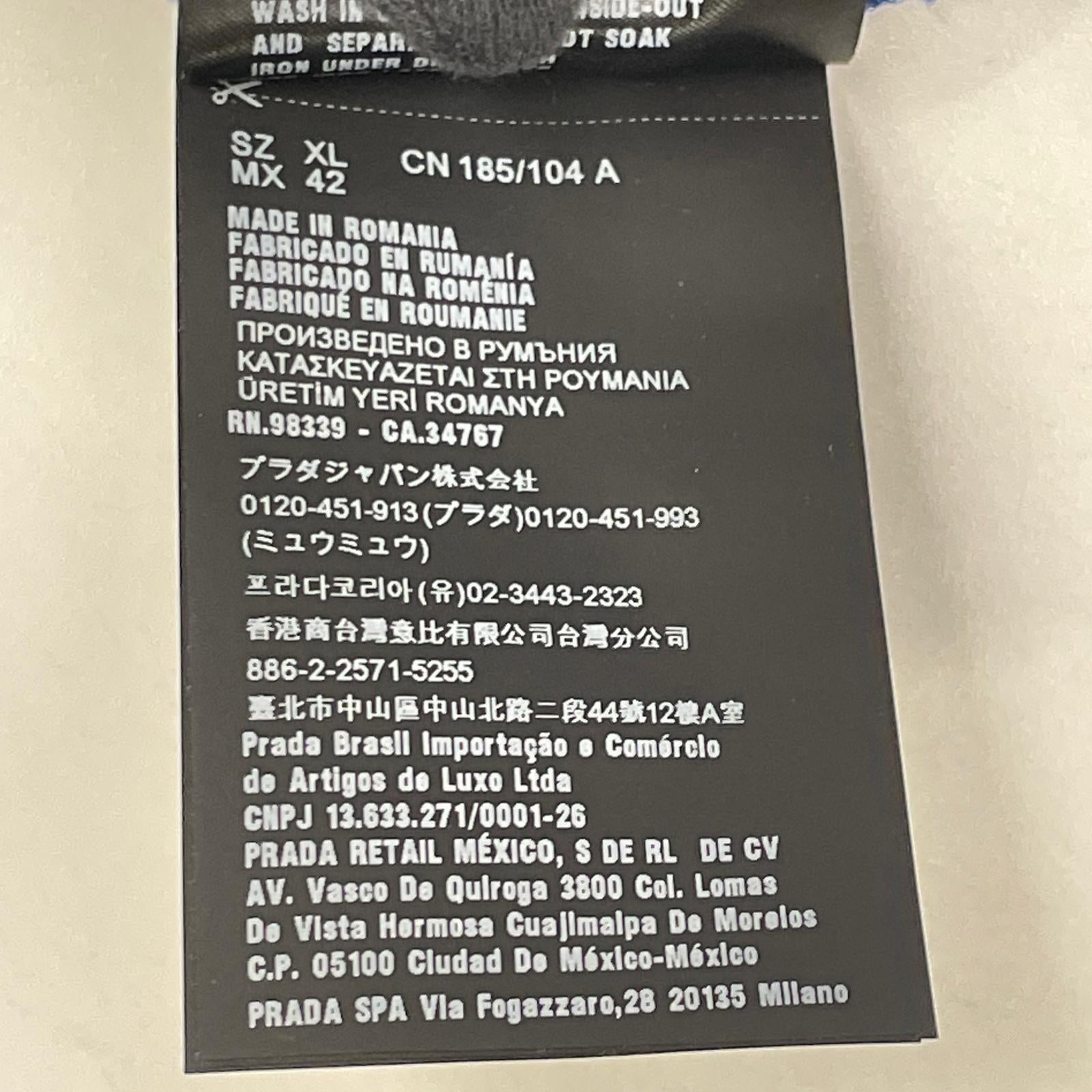 PRADA SPORT プラダスポーツ 20年 SJN261 ブルー テクニカルファブリック ツートーン ロゴ ニット スウェットシャツ トップス