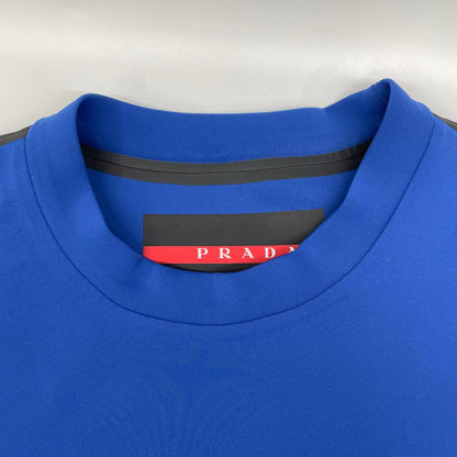 PRADA SPORT プラダスポーツ 20年 SJN261 ブルー テクニカルファブリック ツートーン ロゴ ニット スウェットシャツ トップス