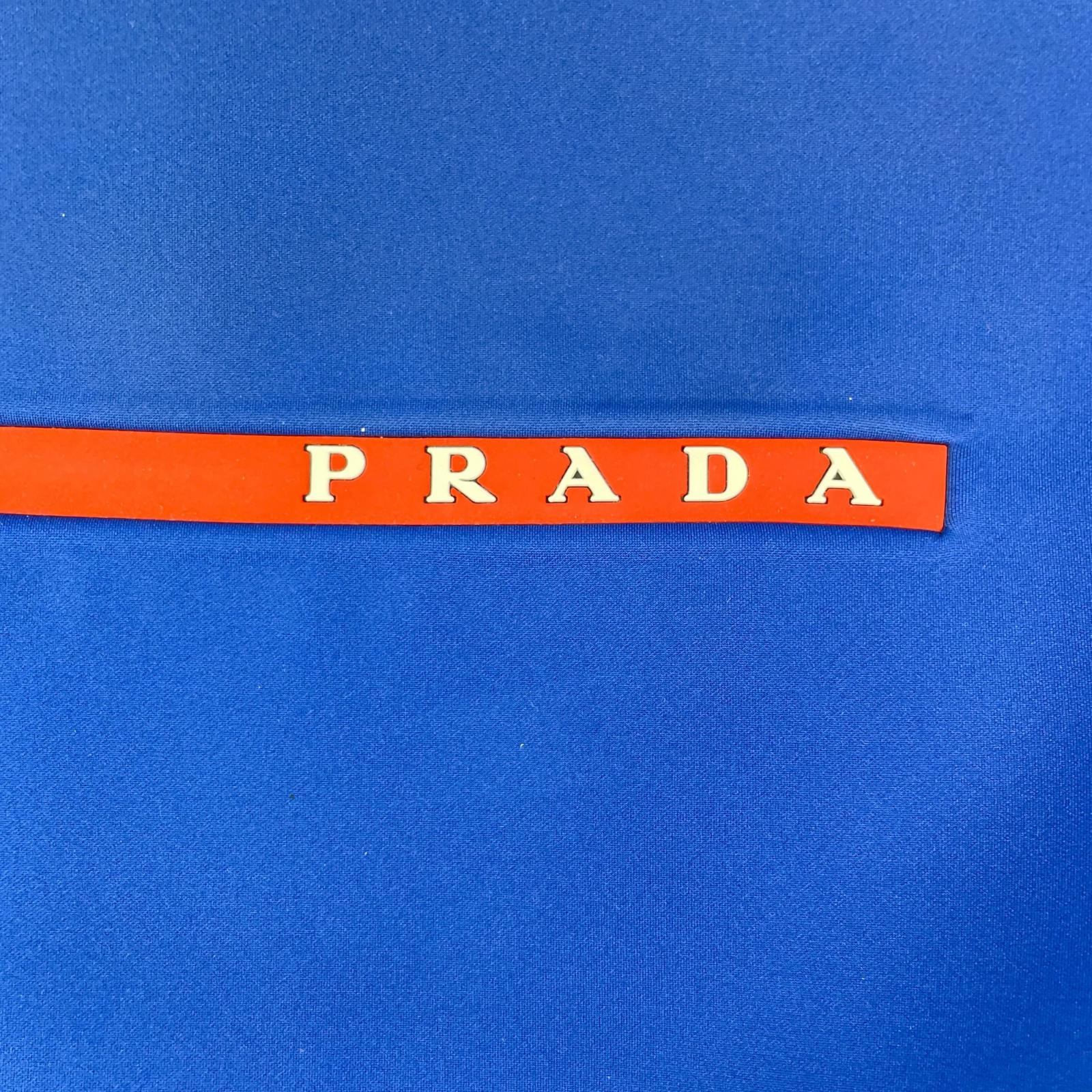 PRADA SPORT プラダスポーツ 20年 SJN261 ブルー テクニカルファブリック ツートーン ロゴ ニット スウェットシャツ トップス