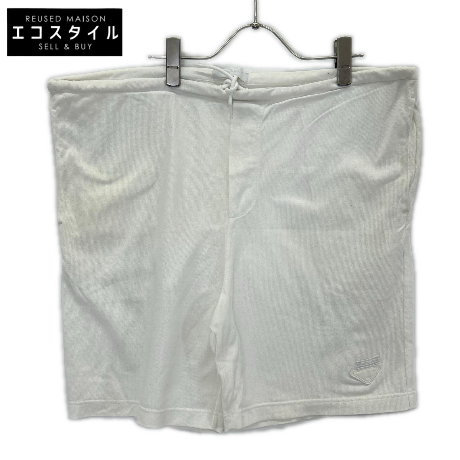 PRADA プラダ 23年 UJP220 ホワイト コットン ショートパンツ ボトムス
