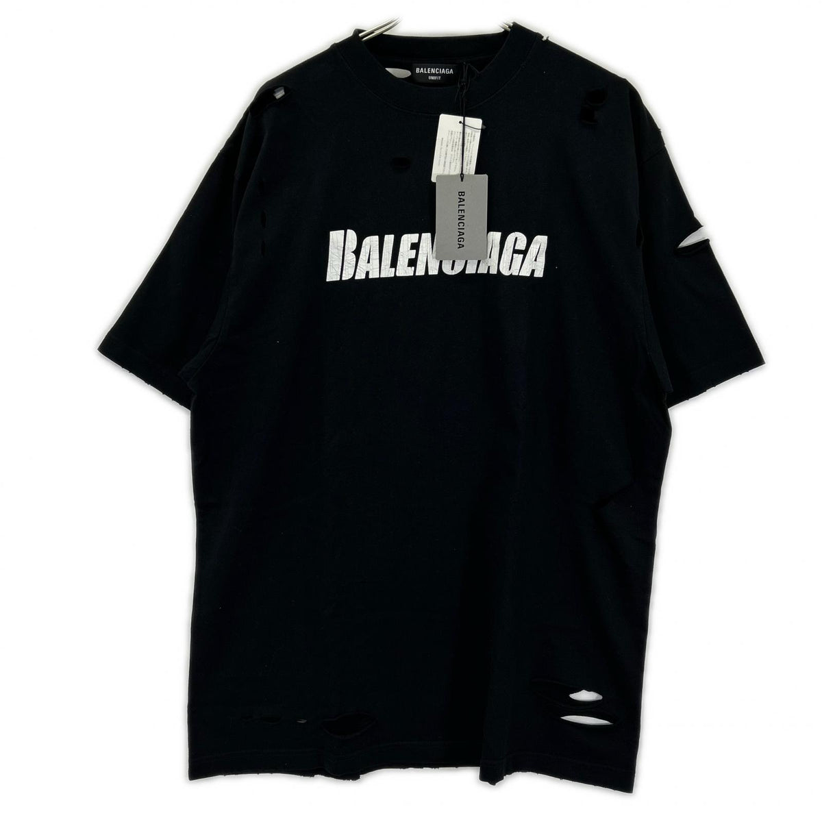 BALENCIAGA BALENCIAGA 2021 651795 black distressed T-shirt tops