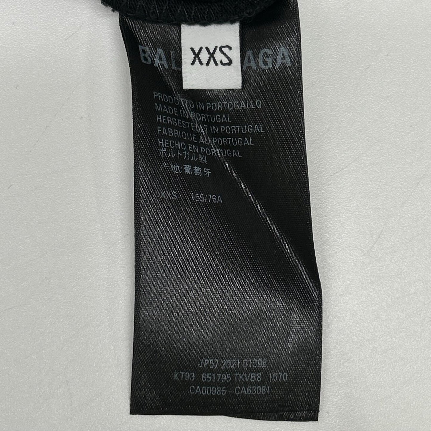 BALENCIAGA バレンシアガ 21年 651795 ブラック デストロイ加工 Tシャツ トップス