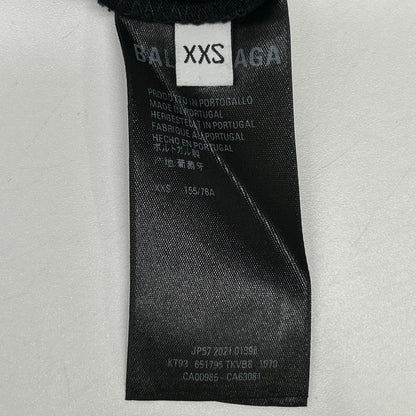 BALENCIAGA バレンシアガ 21年 651795 ブラック デストロイ加工 Tシャツ トップス