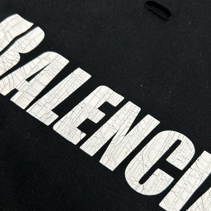 BALENCIAGA バレンシアガ 21年 651795 ブラック デストロイ加工 Tシャツ トップス