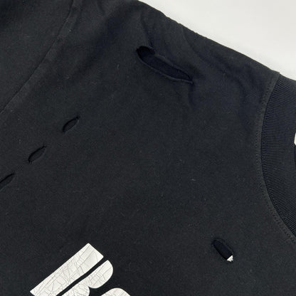 BALENCIAGA バレンシアガ 21年 651795 ブラック デストロイ加工 Tシャツ トップス