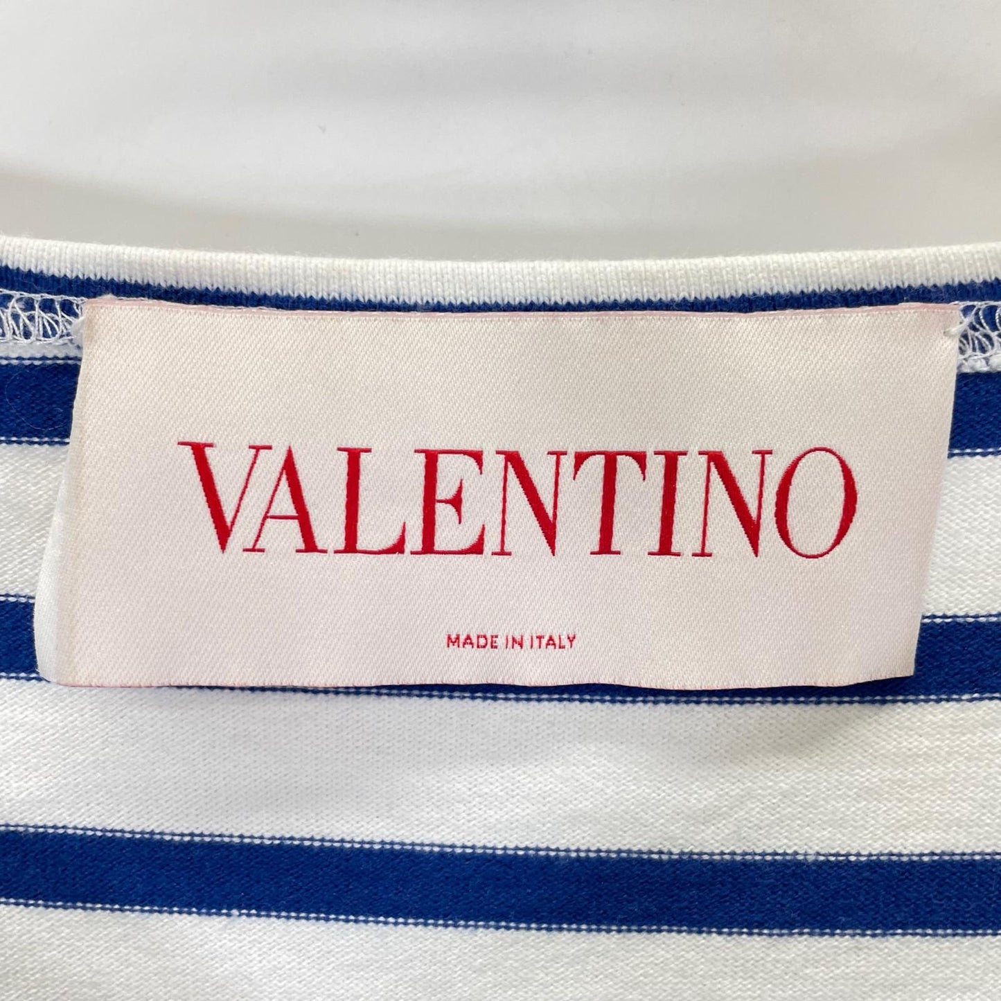 VALENTINO ヴァレンティノ 6V3MG16RAPV ブルー ボーダー ロングスリーブ カットソー トップス