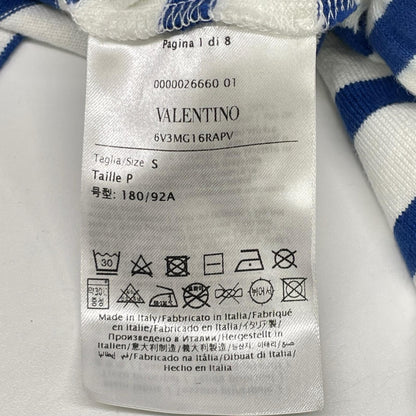VALENTINO ヴァレンティノ 6V3MG16RAPV ブルー ボーダー ロングスリーブ カットソー トップス