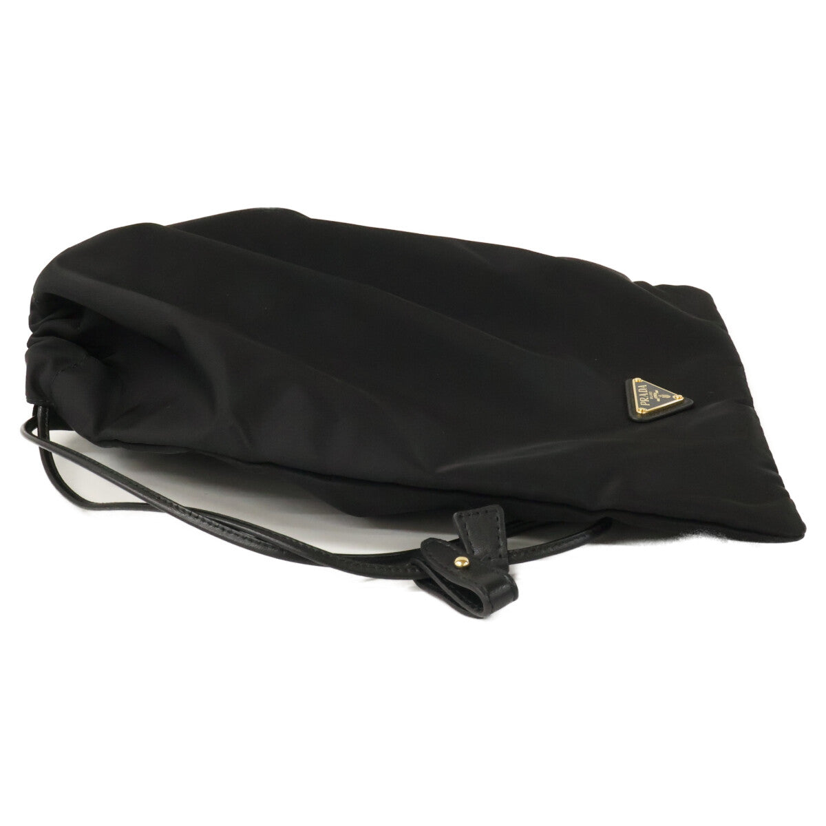 PRADA プラダ 美品 1NK001 Re-Nylon トライアングルロゴ ドローストリング ウィッシュポーチ ハンドバッグ