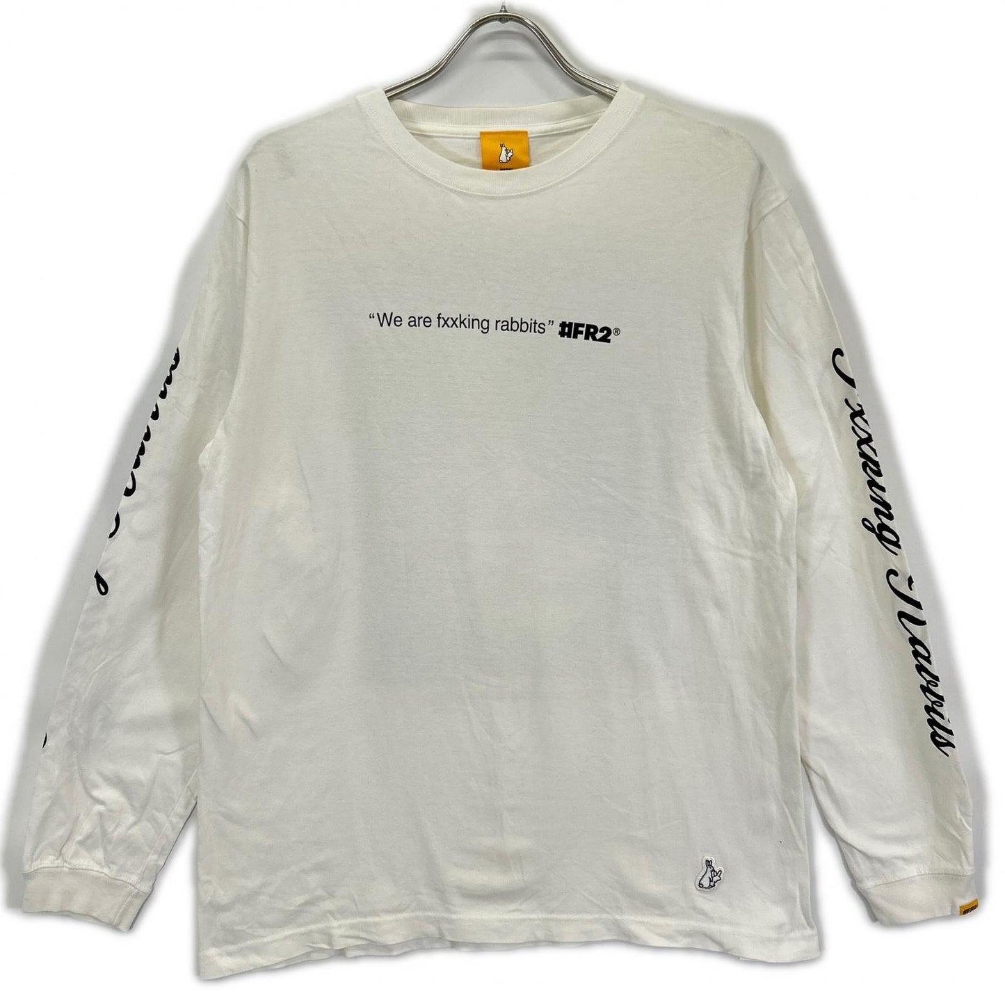 FR2 エフアールツー ホワイト 白貂を抱く貴婦人プリント 長袖Tシャツ トップス