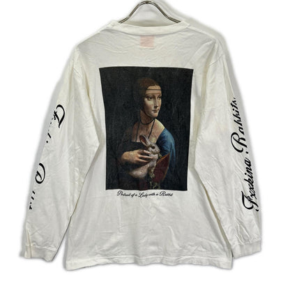 FR2 エフアールツー ホワイト 白貂を抱く貴婦人プリント 長袖Tシャツ トップス