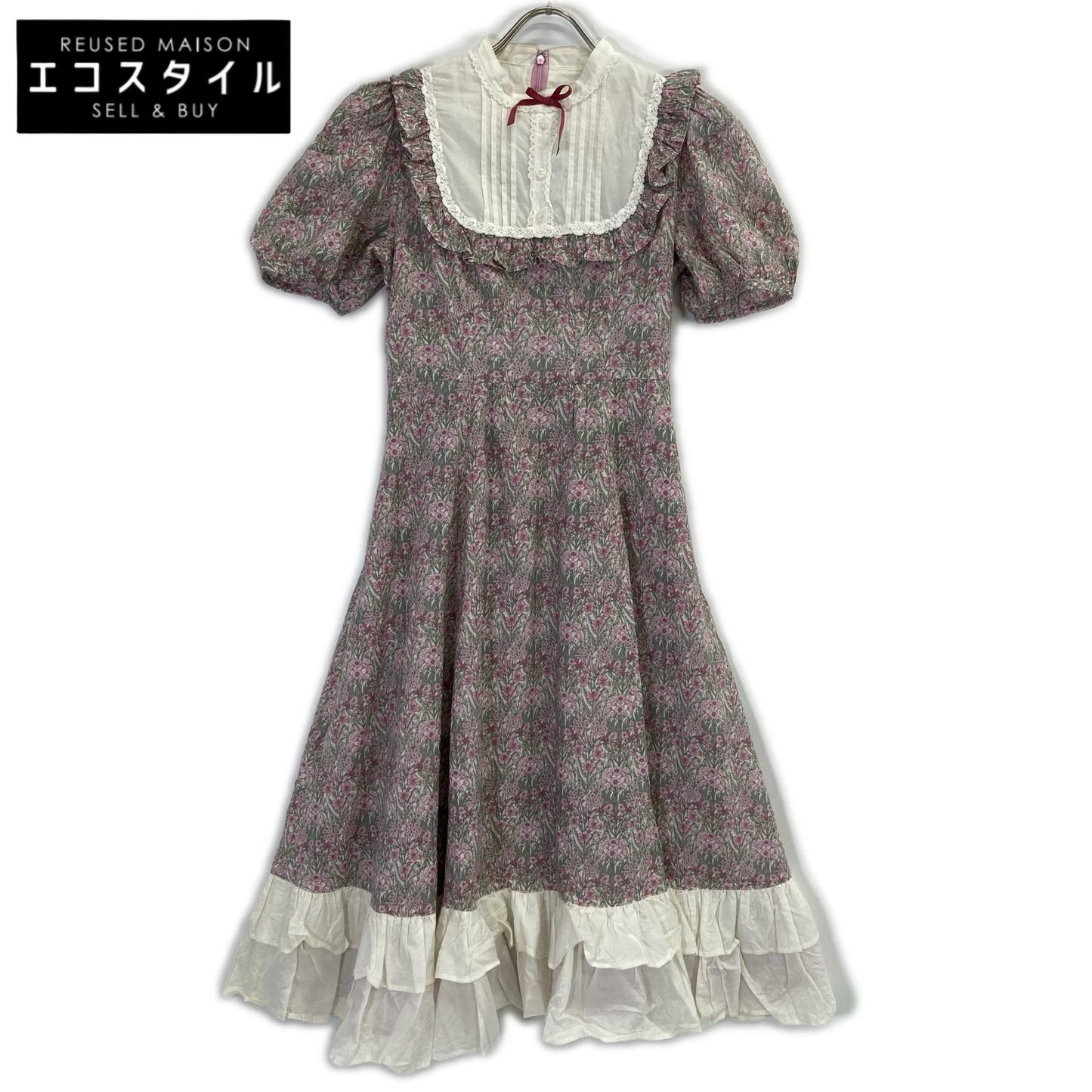 victorian maiden ヴィクトリアンメイデン ピンク オーガニックコットン リバティプリント メアリードレス ワンピース