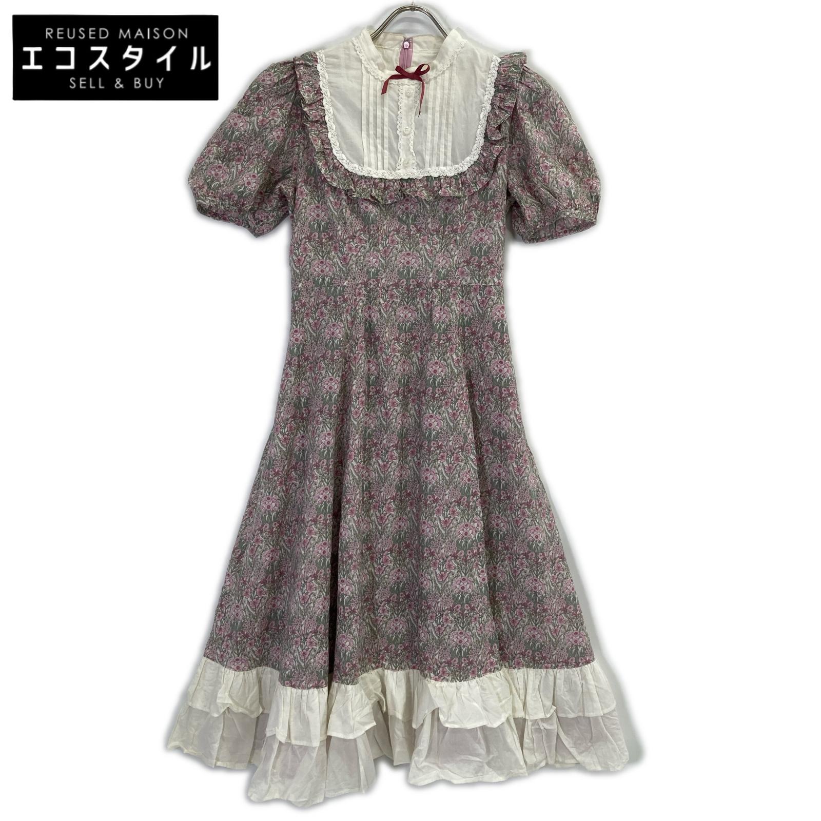 victorian maiden ヴィクトリアンメイデン ピンク オーガニックコットン リバティプリント メアリードレス ワンピース