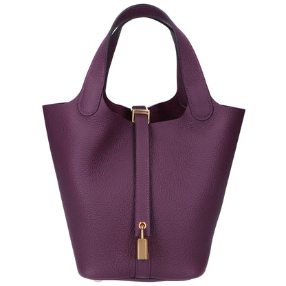 HERMES エルメス B刻印 トゴ ウルトラヴァイオレット ピコタンロックPM(18) G金具 ハンドバッグ ハンドバッグ