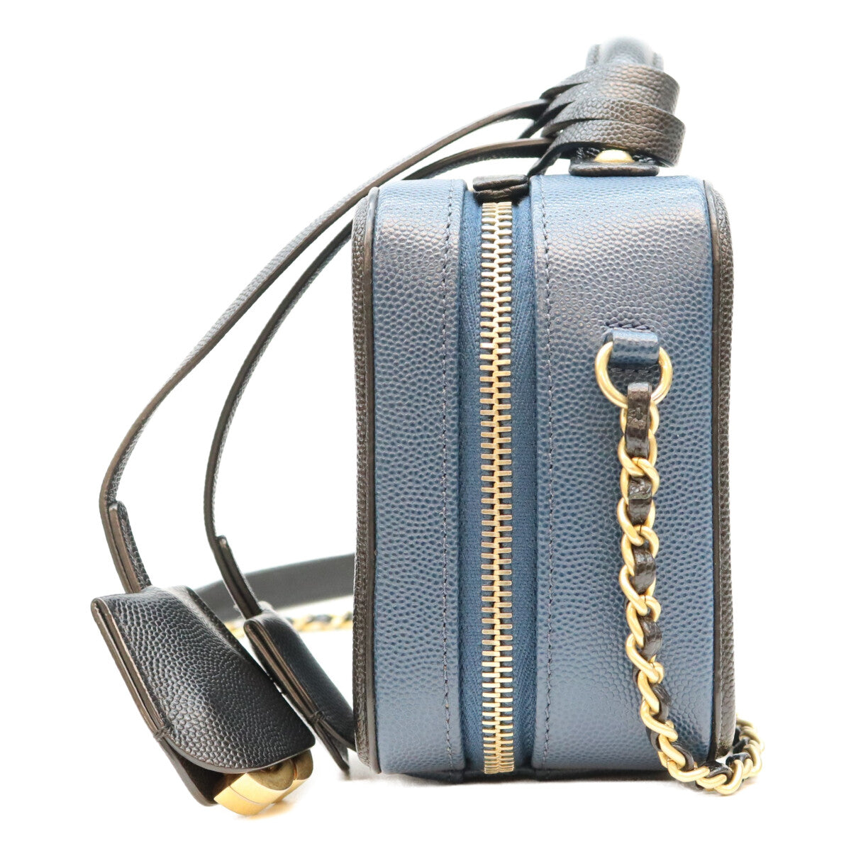 CHANEL シャネル 28番 A93342 CCフィリグリー ブラク ブルー ソフトキャビア スモールバニティバッグ ショルダーバッグ