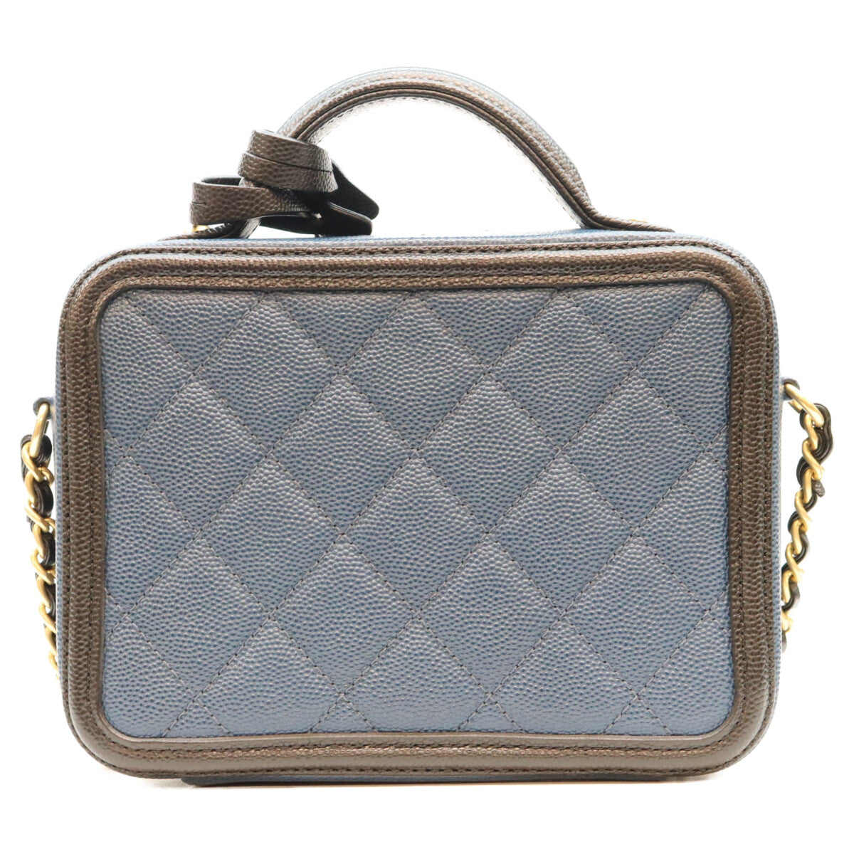 CHANEL シャネル 28番 A93342 CCフィリグリー ブラク ブルー ソフトキャビア スモールバニティバッグ ショルダーバッグ