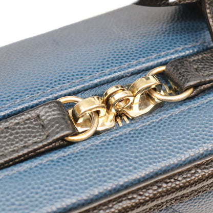CHANEL シャネル 28番 A93342 CCフィリグリー ブラク ブルー ソフトキャビア スモールバニティバッグ ショルダーバッグ