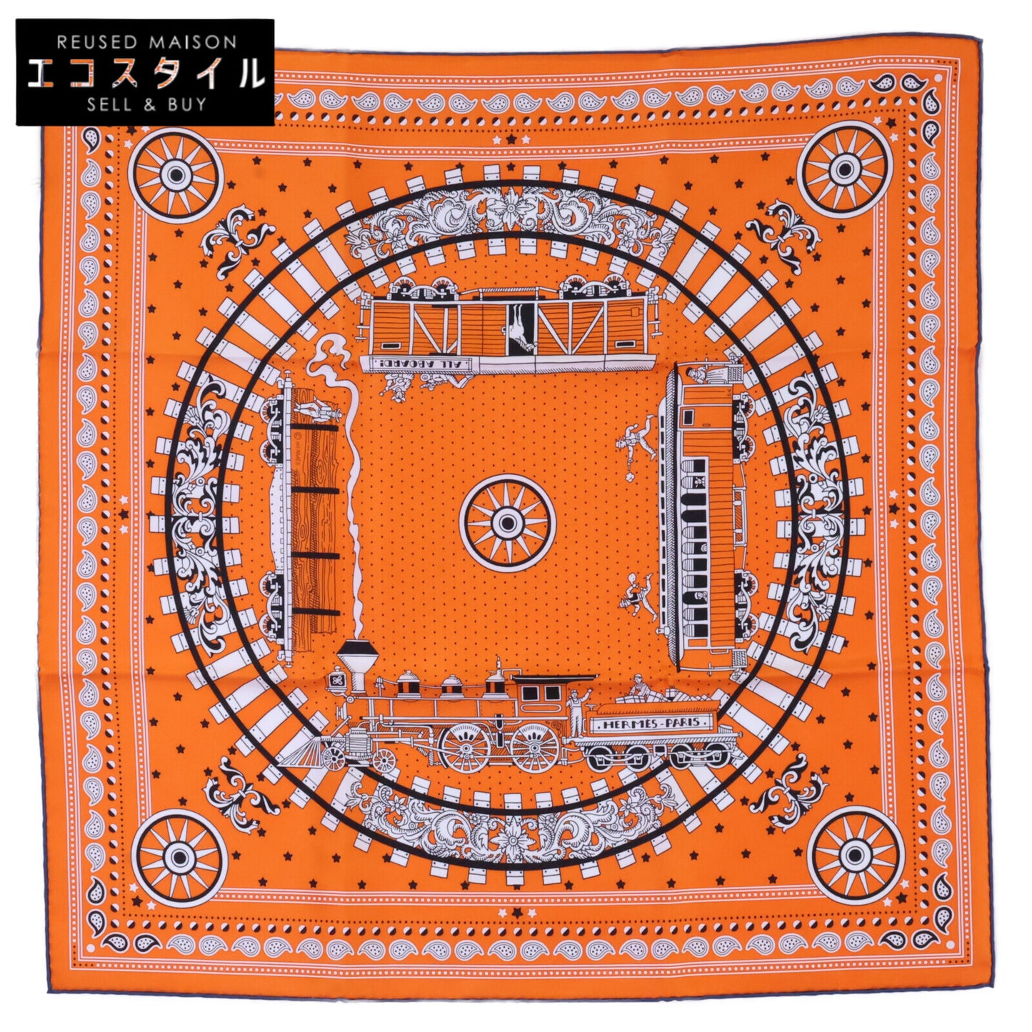HERMES エルメス 【新品未使用】BANDANA SOIE 55x55 ALL ABOARD! オール アボード！ シルク カレ55 スカーフ