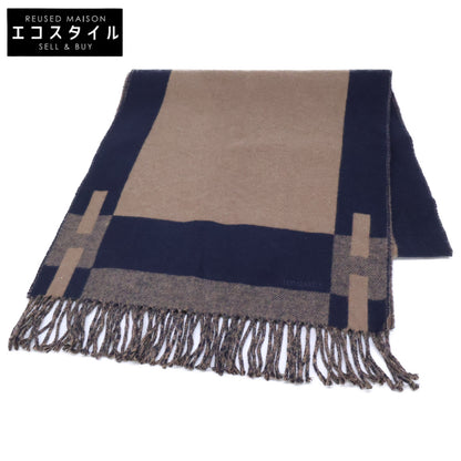 HERMES エルメス 【美品】Hパッサン カシミヤ フリンジ マフラー